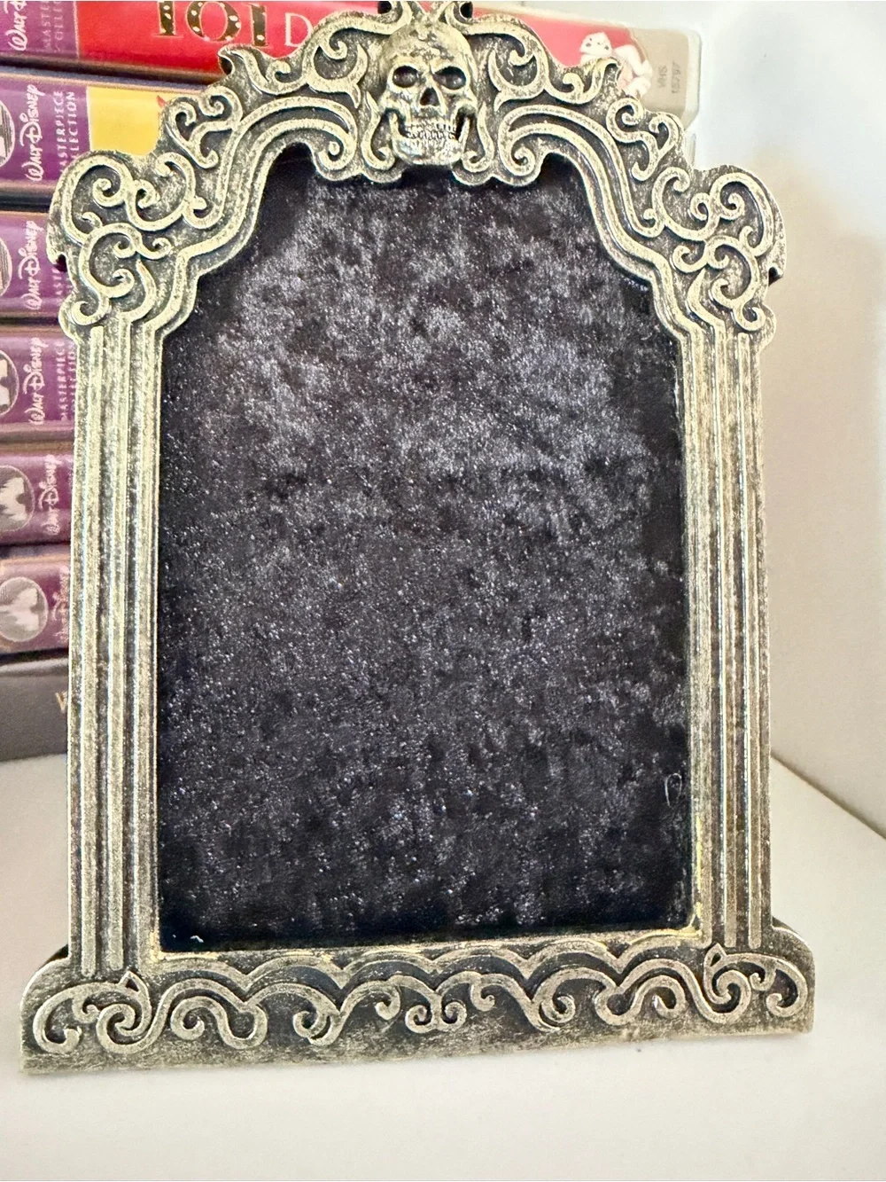 Ornate Skull Decorative Frame Pin Board in Antique Gold